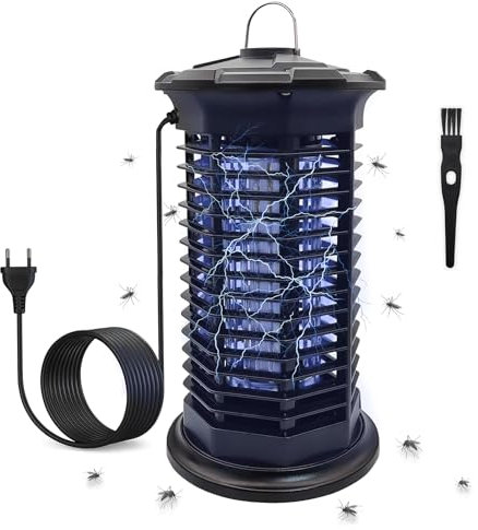 LED ATOMANT Lampara Antimosquitos Electrica 11W, 1000V Alta Tension, UVA, Cobertura 35m², Rejilla Segura, Interruptor, Colgable, Bandeja Limpieza y Pincel, Mata Mosquitos Interior/Exterior