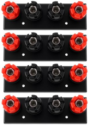 OTOTEC 4 terminali a 4 vie con jack a banana da 4 mm, pannello di uscita amplificatore per altoparlanti