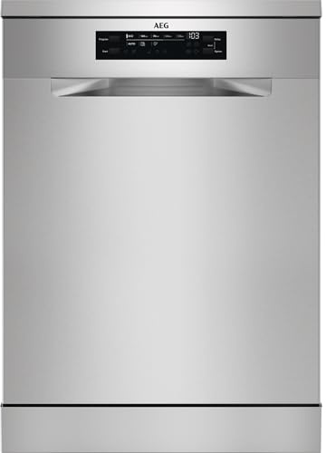 AEG 6000 Series Freestanding Dishwasher FFB74917ZM, 14 settings, 60cm, Airdry and SatelliteClean Technology, GlassCare, Delay Start, XtraPower, Adjustable Basket, dB44, 850x598x622mm, Grey, Class C