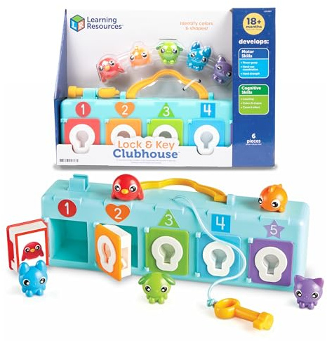 Learning Resources Casita Llaves y Cerraduras, 6 Piezas – Motricidad Fina y conteo Desde 18 Meses
