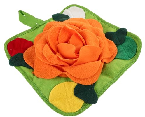 COLLBATH Schnüffelmatte für Kaninchen Meerschweinchen und Chinchillas Interaktives Futterspielzeug Fördert Gesunde Essgewohnheiten Orange