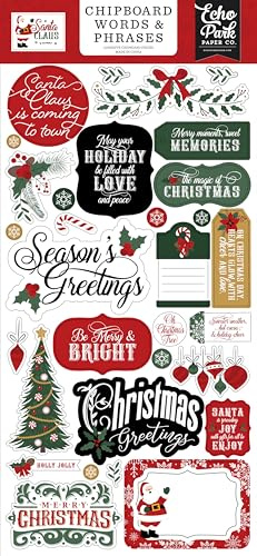 Echo Park Paper Chipboard Words and Phrases, Paper, Multi