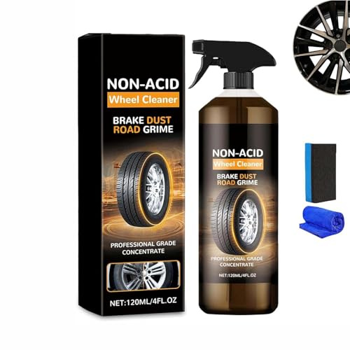 Wheelblaze Wheel Cleaner,Rim Cleaner & Rim Protection,Wheel Blaze Versatile and Powerful Rust Converter,Brake Buster Wheel Cleaner,Quick Polish & Refurbishment, Car Tire Rubber Cleaner (1 Set)