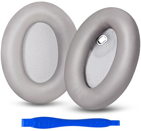 Aurivor Replacement Ear Pads Cushions for Sony WH-1000XM4 Headphones, XM4 Earpads Covers with Soft Protein Leather, Noise Isolation Memory Foam，Added Thickness, Sensor-Compatible Desig (Silver)