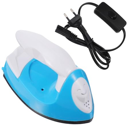 DECOMELODY Mini Ferro da Stiro Elettrico Portatile per Hobby e Cucito Riscaldamento Veloce per Tessuti e Decorazioni Fai da Te Basso Consumo Piastra Antistatica e Specchiata Plug EU