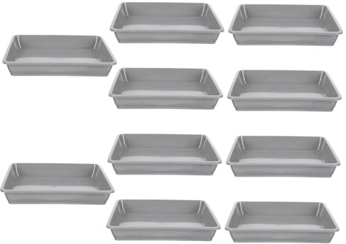 MOTHNUR Lot de 10 Plateaux Carrés pour Pots De Fleurs, Bases Épaisses en Plastique Gris 150mm, Protège-Sol pour Balcon Et Jardin, Plateaux De Fond Résistants Et Multifonctions