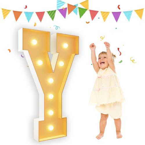 Lettres de chapiteau de 0,9 m - Grands chiffres pour décoration de fête, mariage, anniversaire, vacances, décoration de fête - Panneau en mousse prédécoupé - Lettre Y