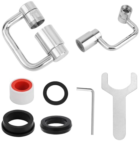 U Shaped Faucet Extender, Zinc Alloy 1080° Rotatable Faucet Extender Fit for 55/64in/22mm and 15/16in/24mm Threads Kitchen Bathroom Sink