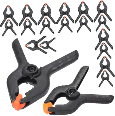 Kisangel 20 piezas Abrazaderas de Resorte Plásticas Resistentes Clips Grandes para Carpintería y Proyectos DIY Pinzas Ligeras con Agarre Firme para Uso Bricolaje y Exteriores