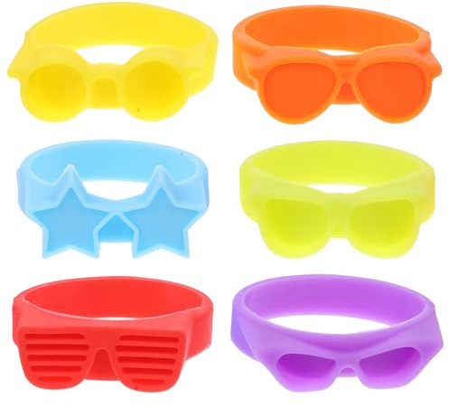 GRIRIW 6pcs Silicone Wine Charms Drink Bottle Markers Reusable Glass Identifiers Multi-color Tags for Party Beer Cocktail Wine Bottle Differentiation