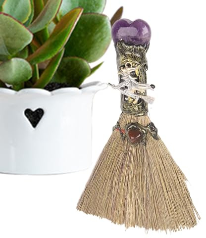 Generico Mini Scopa Bacchetta – Scopa da con 'Amore per Purificare Gli Spazi | Ornamento Decorativo per Camera da, Ufficio, Casa | Artigianato in E Lega di Rame