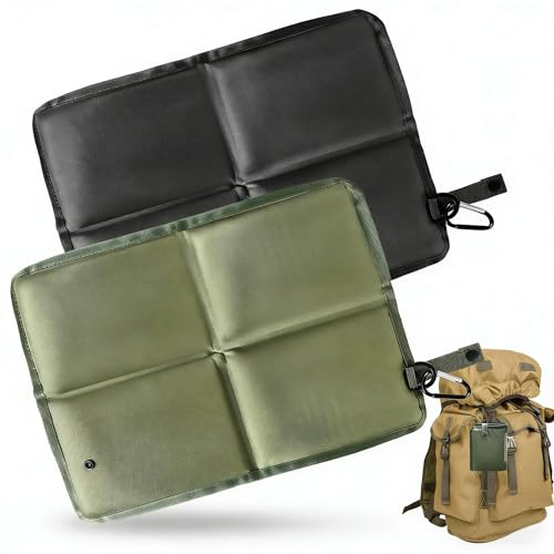 Hutglcfpy Set de 2 Esterilla Plegable para Exterior Cojin Plegable Exteriores en Tejido Oxford Reforzado Asiento de Esterilla Camping Portátil 88g con Mosquetón y Hebilla para Camping Picnics Pesca