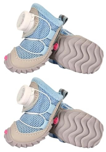 Bequeme Hundeschuhe | 2 Paar bequeme Paw Shoes Hundestiefel mit rutschfester Sohle | Hundeschuhe für kleine Hunde | Atmungsaktive Hundepfotenschützer für heiße Straßen, , Winter, Schnee, Wandern