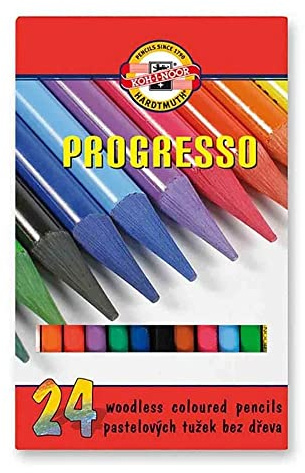 KOH-I-NOOR 8758 PROGRESSO - 24 Künstlerstifte Vollminen Farbstifte Buntstifte Zeichenstifte Stifte