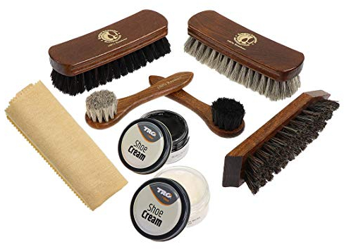 Langlauf Schuhbedarf Rosshaar Schuhpflege Set – Premium Schuhbürsten Set aus lackiertem Buchenholz – Polierbürsten & Auftragsbürsten aus echtem Pferdehaar – Made in Germany (8)