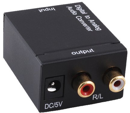 D02C Digital Toslink SPDIF zu Analog Audio Konverter 2xRCA – Digital-zu-Analog Wandler für Toslink & Koaxial zu Stereo Cinch