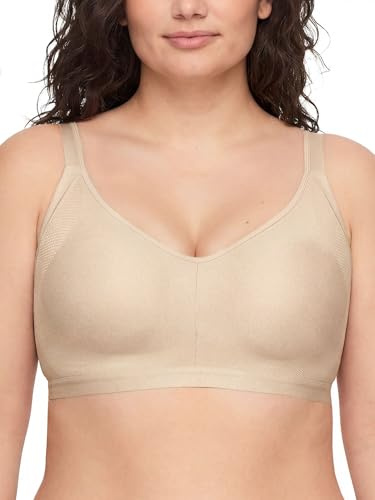 Warners Blissful Benefits Underarm-Smoothing With Seamless Stretch Wireless Lightly Lined Bra, Butterscotch, XX-Large