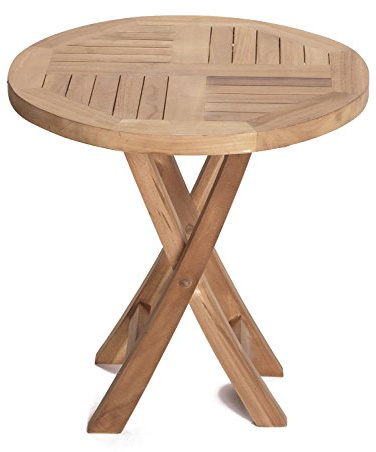 La Casa di Caesar Teakholz Beistelltisch Riva rund Teak Tisch Klapptisch Gartenmöbel Teakmöbel Gartentisch
