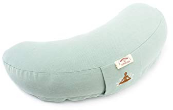 sei Design Halbmond Yogakissen Meditationskissen Yoga Kissen mit Buchweizenschalen-Füllung Yoga Block Bodenkissen groß Meditation Sitzkissen 46x25x10 Mint