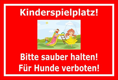 Melis-Folienwerkstatt Schild - Kinder-Spielplatz - 60x40cm - Bohrlöcher - 3mm Aluverbund – 20 VAR S00187-016-D