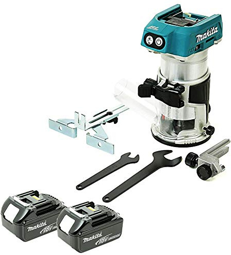 Makita DRT50ZX4 18V Brushless Router/Trimmer with 2 x 5Ah Batteries