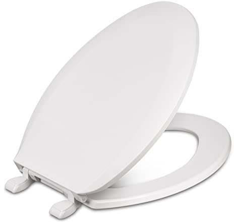 Centoco Elongated Toilet Seat, 6-Pack, Closed Front with Cover, Residential, Plastic, Made in the USA, 1600-001, White