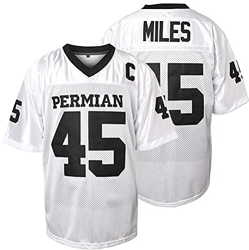 Boobie Miles Jersey 45 Permian Friday Night Lights Maglia Calcio Bianco Nero S-XXXL, Bianco, XL