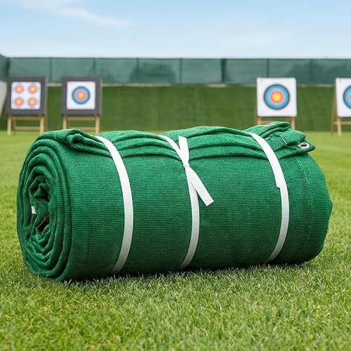 FORZA Filet de Protection Tir à l'arc │ Mailles Serrées │ Écran Pare Flèches (5 Tailles – Vert/Blanc) (Vert, 3m x 1,8m)