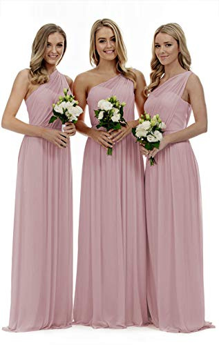 Lecureler Long One Shoulder Prom Bridesmaid Dress