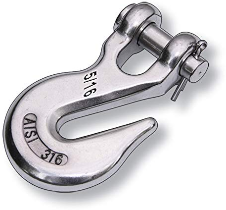 Crochet de chaîne A4 en acier inoxydable autobloquant pour chaîne d'ancre de Ø 6, 8 et 10 mm Niro V4A Crochet (pour chaîne Ø 8 mm)