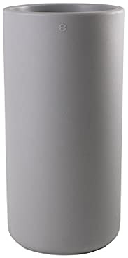 8 seasons Design Shining Elegant Pot XL, LED Pflanzkübel 39 x 78 cm (grau), E27 Fassung inkl. Leuchtmittel in warmweiß, großer beleuchteter Pflanzkübel für innen + außen, Blumenkübel