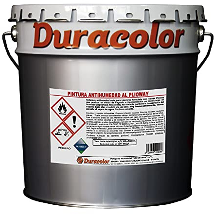 Pintura Antihumedad Al Plioway - Color Blanco - 750 ml - Contiene Cemento - Secado Muy Rápido - Transpirable al Vapor De Agua - Apto para Soportes Minerales con Humedades - Duracolor