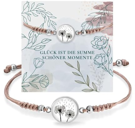 Miss Lovie Schmuck Damen Pusteblume Glücksbringer Wunscherfüller im Charm Design Geschenk für Freundin inkl. Geschenkverpackung