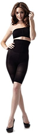Rubberfashion Shapeware Bermuda - Culotte Sculptante Culotte Sculptante Forte pour Les Fesses Push up Culotte Sculptante pour Les Femmes et Les Femmes Noir Mat L