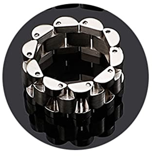 AMDXD Herren Verlobungsringe aus Edelstahl, Uhrarmband Form Klassisch Ringe Vorsteckring Hip-Hop Mann Gr.67 (21.3), Silber