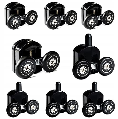 AquaParts Duschkabinen Rollen | ⌀23mm Raddurchmesser | 8 Stück | für Duschkabinentür, Schiebetür | Duschtürräder | Laufrollen | Duschtürrollen | Duschtür-Rollen