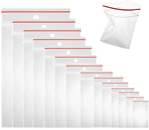 Sachets refermables transparents avec perforation | Sacs en plastique | Sacs de fermeture | Sacs alimentaires | 27 tailles au choix (1000 pièces, 230 x 320 mm)