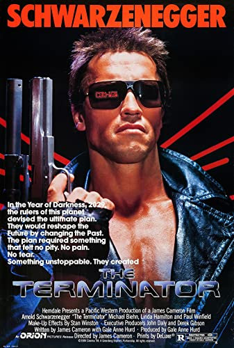 80s Classic Retro Vintage Movie Film Posters Poster Prints Wall Art Pictures (The Terminator, A4 Poster)