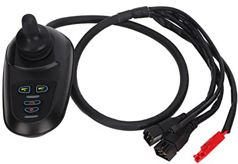 KOSDFOGE Elektrische Rollstuhlsteuerung Universal 360 Grad Genaue Flexible Steuerung Rollstuhl Joystick Controller DC24V, Schwarz