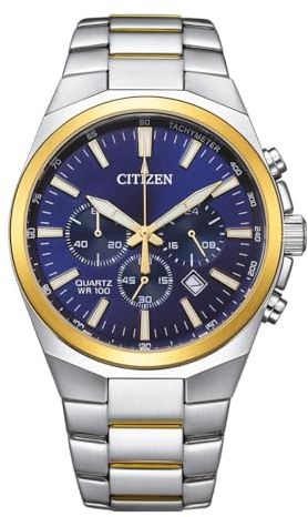 CITIZEN - Orologio da uomo - Acciaio - Bicolore - 41 mm, argento, misura unica, Bracciale
