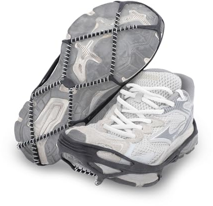 Ice Grips for Shoes - 360-Degree Grip on Snow Ice, 1 Pair Non Slip Gripper Anti-Slip Grips for Outdoor Mountain Climbing, Hiking Shoes - Abrasion & - Unisex