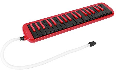 Melodica-Instrument mit 37 Tasten, Sopran-Melodica-Luftklaviertastatur, Musikinstrument mit Übungstasche, für Kind, Erwachsene, Anfänger(Rot)