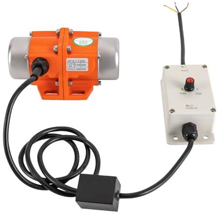Vibrator Vibration Motor Single Phase AC 110V 3600RPM,30W Vibration Motor with Speed Controller Electric Asynchronous Vibrating Vibrators for Shaker Table