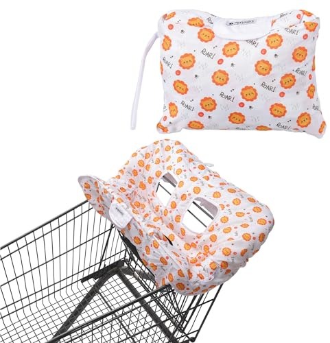Navaris Protection caddie pour bébé - Housse protège chariot chaise haute pour enfant avec ceinture - Coussin panier supermarché restaurant
