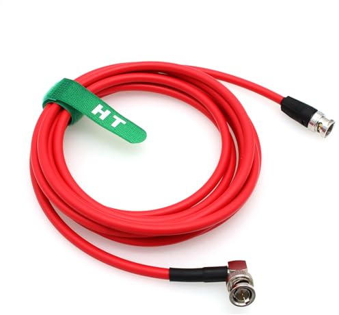 HangTon 12G 4K 60P SDI BNC 75Ohm Cavo video coassiale Canare LV-61S per Blackmagic Komodo Alexa Atomos Sony FS7 FX9 FX6 Monitor per telecamere broadcast 30m Angolo retto a diritto