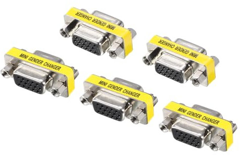 sourcing map Acoplador VGA Conector VGA Cambiador de Género 15 Pines Hembra a Hembra Adaptador VGA Conversión para Extensor de Cable, Paquete de 5