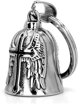 BigCheer Biker Guardian Bell Motorrad Glöckchen - Rostfreier Edelstahl Schlüsselanhänger Glücksbringer für Motorrad & Fahrrad - Schutzglocke für sichere und stilvolle Touren