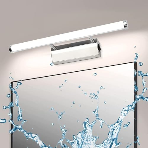 Dehobo Bathroom Mirror Light with Switch LED Mirror Lamp IP44 4000K Bathroom Vanity Lights Bathroom Shaver Light 9W 42CM Over Cabinet Wall Picture Light for Bedroom Living Room