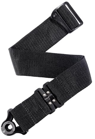 D'Addario Auto Lock Guitar Strap - Acoustic & Electric Accessories - Easy to Use Locking Straps - Uses Existing Buttons - Swivel - Polypro - Black