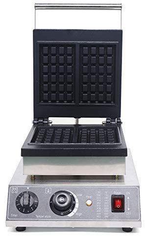 Donened - Gofrera de acero inoxidable de 1500 W, máquina para gofres eléctrica, para cuadrados extra gruesos, 50 ~ 300 ℃